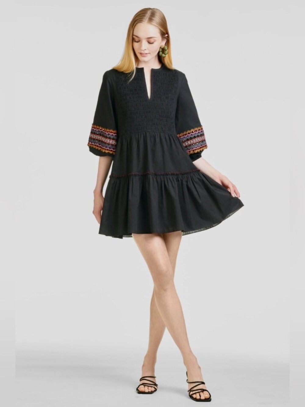 Sachin & Babi Coco Black Embroidered Dress M and XS NWT
